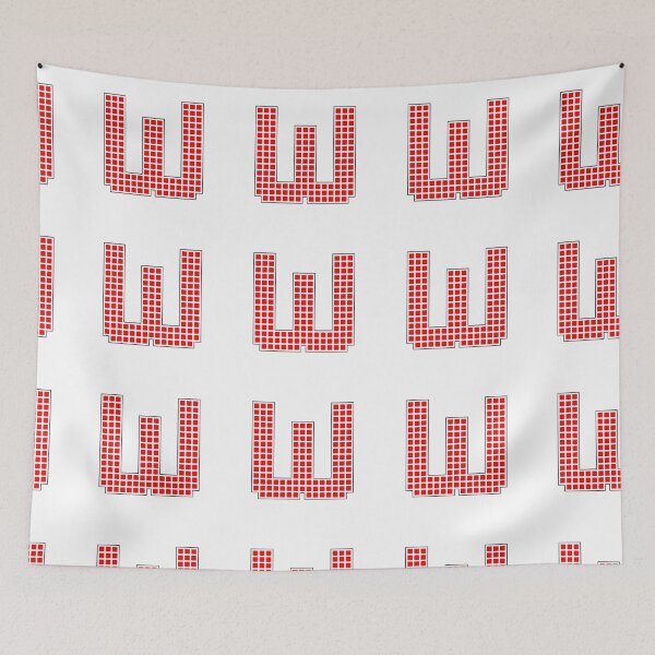 Item preview, Uppercase W - Red Pixel Block Character designed and sold by PixelGlyphs.
