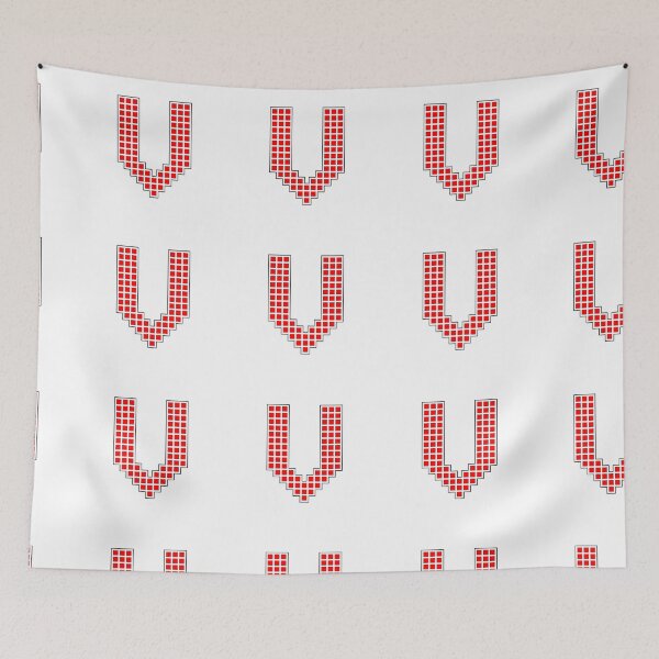 Item preview, Uppercase V - Red Pixel Block Character designed and sold by PixelGlyphs.
