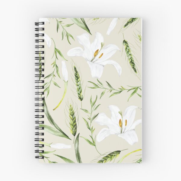 Item preview, Lirios Blancos sobre Beige – Estampa Floral Elegante designed and sold by Plumeriito.