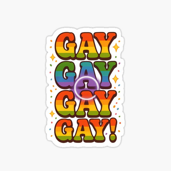 Item preview, Gay Gay Gay Gay! – Rainbow Repetition Pride Art designed and sold by Haus Of Sin.