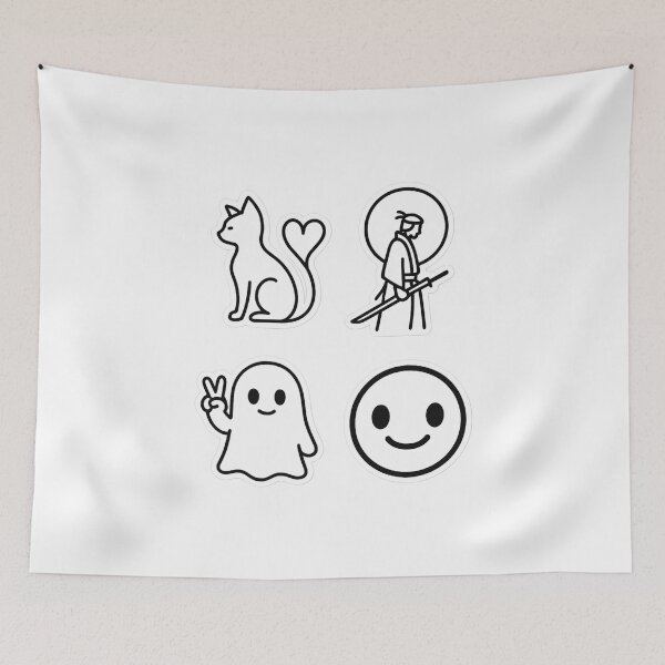 Item preview, Minimalist One-Line Cat with Heart Tail – Cute Line Art Sticker designed and sold by ColorSplash123.