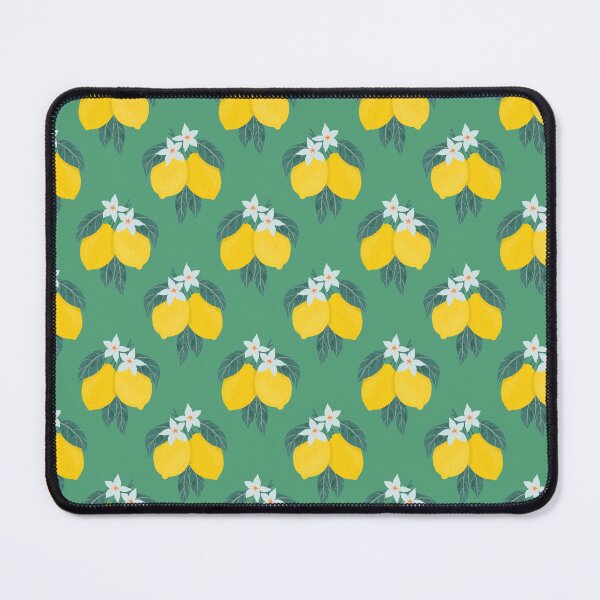 Item preview, Tropical lemon branches in viridian green designed and sold by Blooming June Design.