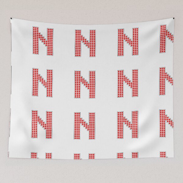 Item preview, Uppercase N - Red Pixel Block Character designed and sold by PixelGlyphs.