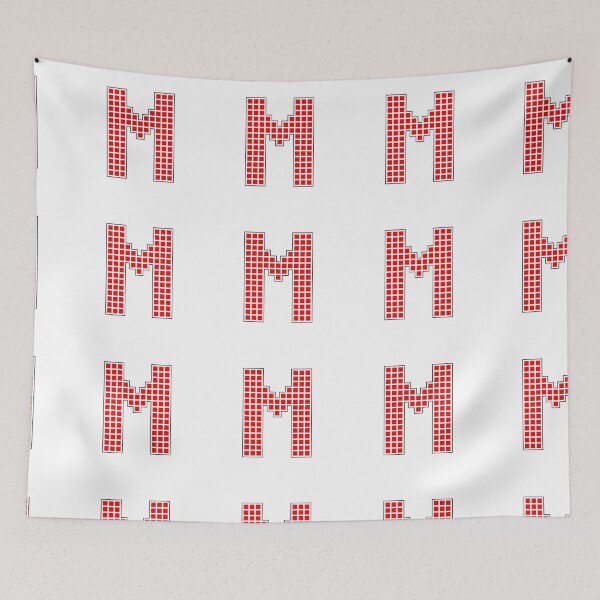 Item preview, Uppercase M - Red Pixel Block Character designed and sold by PixelGlyphs.