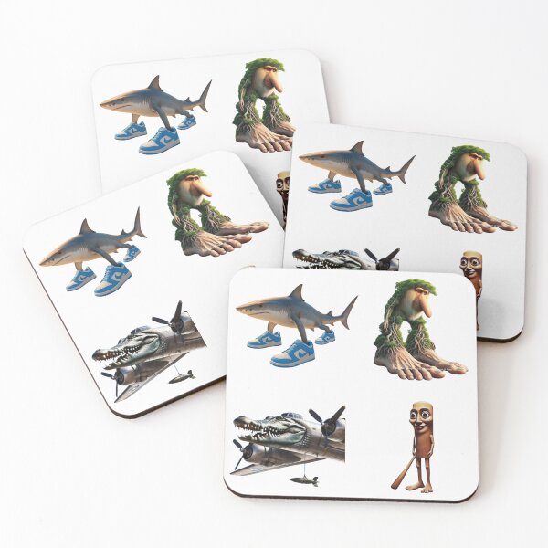 Item preview, Tralalero Tralala Bombardiro Crocodilo italian brainrot sticker pack of 4 designed and sold by vyascreations.