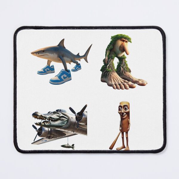 Item preview, Tralalero Tralala Bombardiro Crocodilo italian brainrot sticker pack of 4 designed and sold by vyascreations.