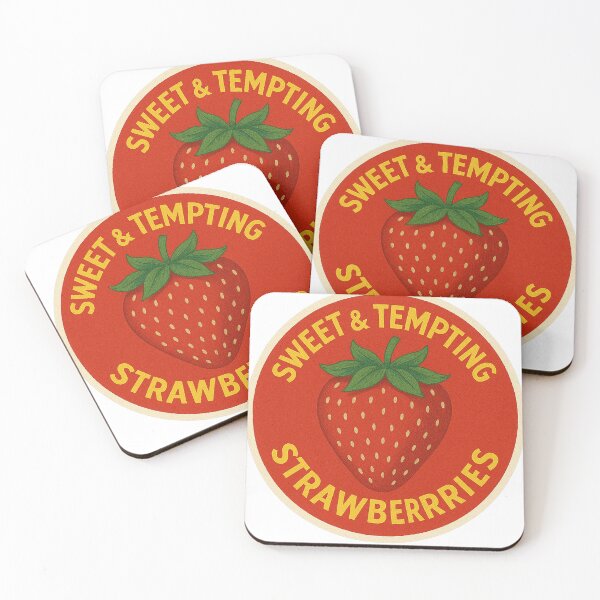 Item preview, Retro Sweet Strawberries Fruit Label Design	 designed and sold by weirdfishes123.