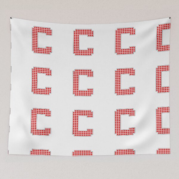 Item preview, Uppercase C - Red Pixel Block Character designed and sold by PixelGlyphs.