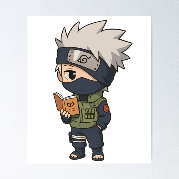 Item preview, Chibi Kakashi Hatake – Peekaboo Ninja with a Book designed and sold by ColorSplash123.
