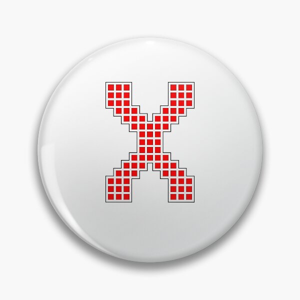 Item preview, Uppercase X - Red Pixel Block Character designed and sold by PixelGlyphs.