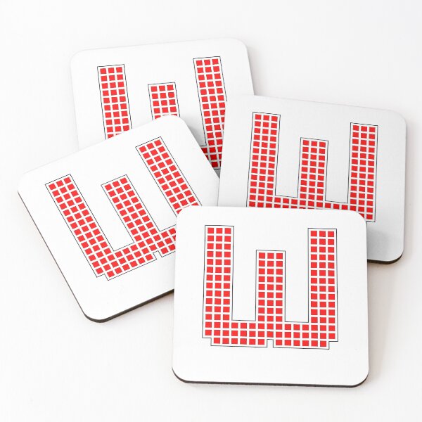 Item preview, Uppercase W - Red Pixel Block Character designed and sold by PixelGlyphs.