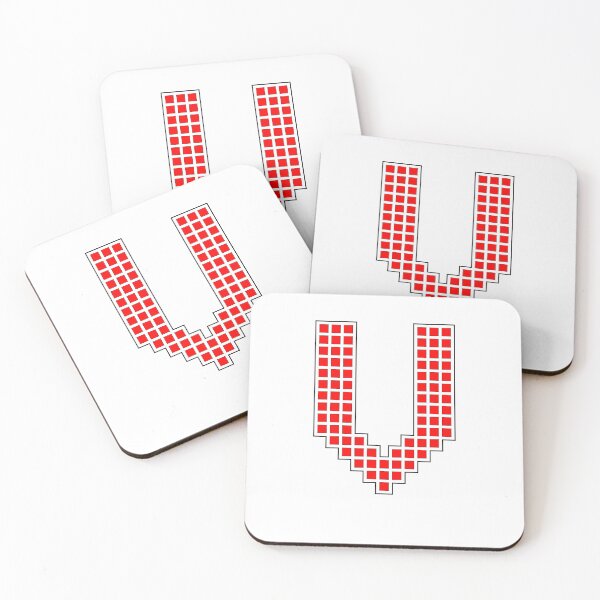 Item preview, Uppercase V - Red Pixel Block Character designed and sold by PixelGlyphs.
