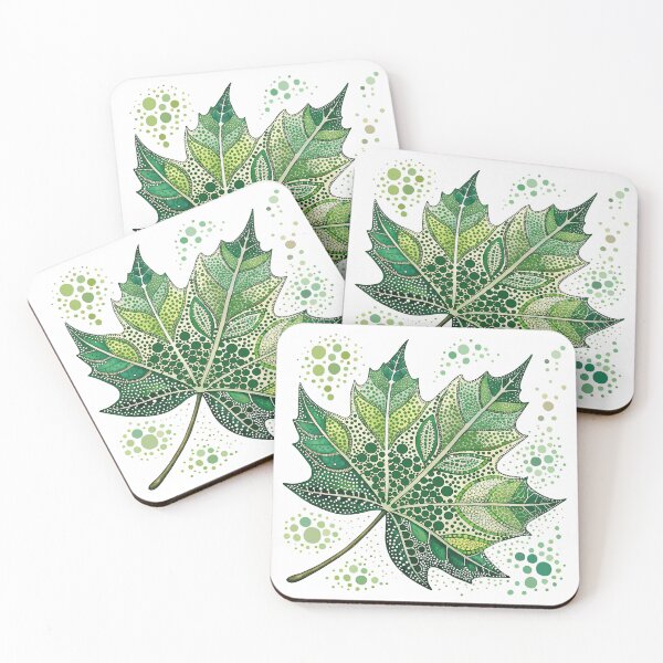 Item preview, Green Leaf Dot Art | Botanical Mandala Style Nature Design designed and sold by PnrArtDesign.