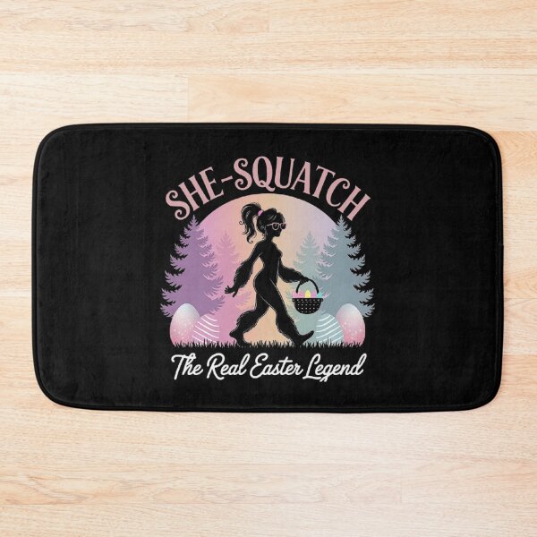 Item preview, She-Squatch Easter Legend – Funny Feminine Bigfoot with Eggs designed and sold by love3617.