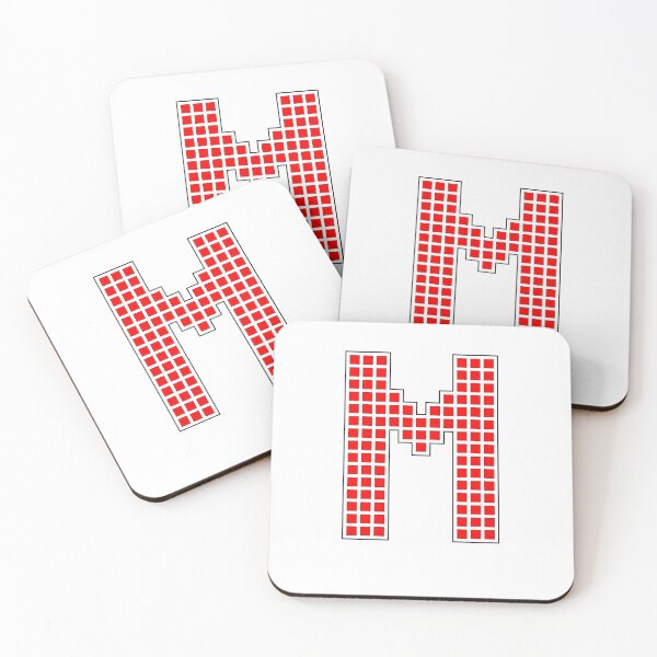 Item preview, Uppercase M - Red Pixel Block Character designed and sold by PixelGlyphs.