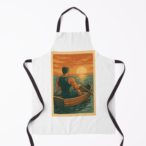 Item preview, Retro Rowing Illustration – Vintage Skiff on Water Design designed and sold by laaic.