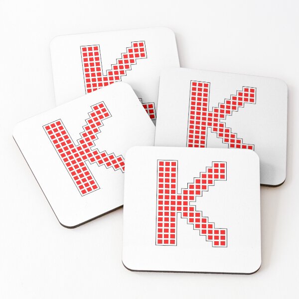 Item preview, Uppercase K - Red Pixel Block Character designed and sold by PixelGlyphs.