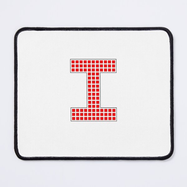 Artikelvorschau, Großbuchstabe I – roter Pixelblock entworfen und verkauft von PixelGlyphs.