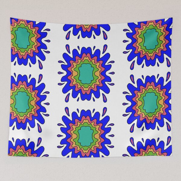 Item preview, Colourful abstract print blue and green  designed and sold by STEF-MARKT.