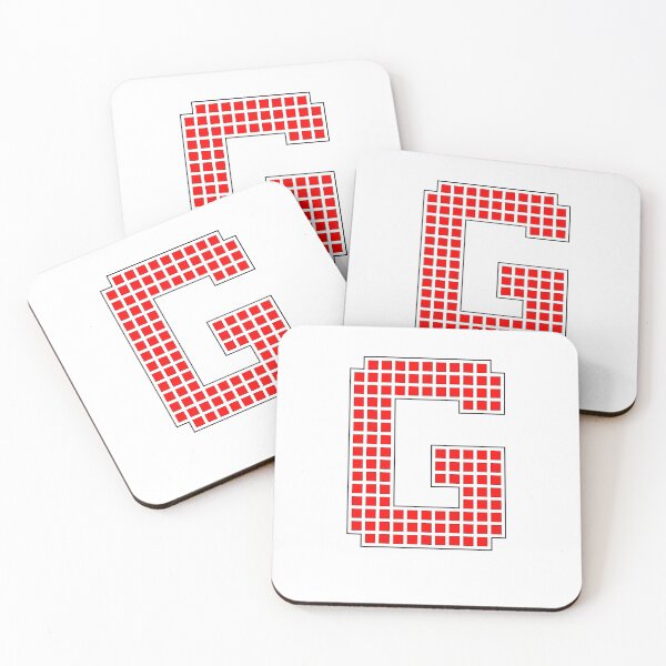 Item preview, Uppercase G - Red Pixel Block Character designed and sold by PixelGlyphs.