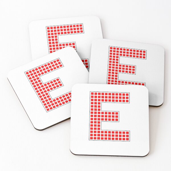 Item preview, Uppercase E - Red Pixel Block Character designed and sold by PixelGlyphs.