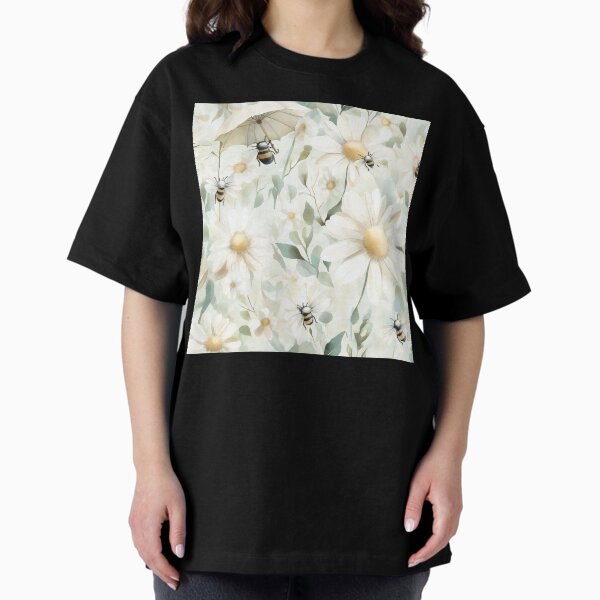 Vista previa del artículo con la obra «Acuarela de abejas y margaritas de ensueño», diseñado y vendido por amagicalmess.
