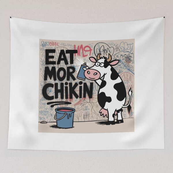 Item preview, Eat more chicken, chicken, cow, steak, funnyfits70, Humor, Funny, retro, vintages, funny quotes, animal humor, designed and sold by FunnyFits70.