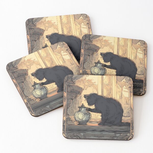 Item preview, Black cat and old jar on the shelf designed and sold by TeeTribeWear.