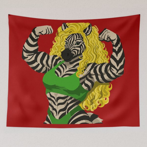 Item preview, Mighty Blond Zebra Woman designed and sold by KlakkDrawsStuff.