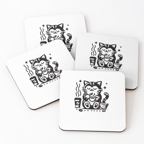 Item preview, funny cat and coofe designed and sold by chliahshop.