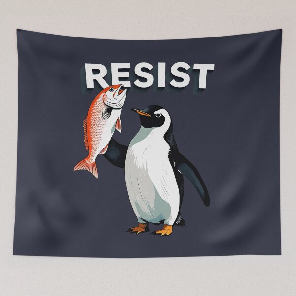 Item preview, Resist Penguin Funny Penguin Against Tariff designed and sold by KateLeap.