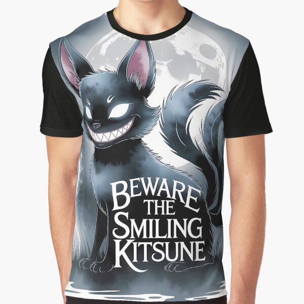 Artikel-Vorschau von Hüte dich vor dem lächelnden Kitsune-Yokai-Fuchs, designt und verkauft von KitsuneRealm.