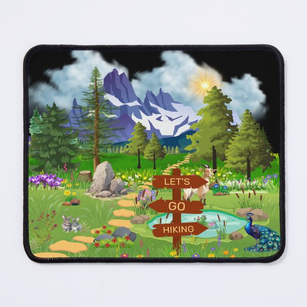 Item preview, Let’s Go Hiking – Mountain Nature Scene designed and sold by ArtbyCrystal.
