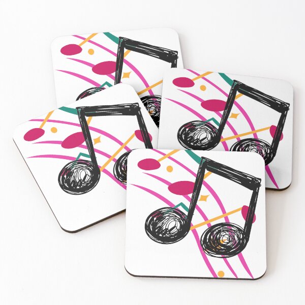 Item preview, Colorful music notes black designed and sold by LiskoDesign.