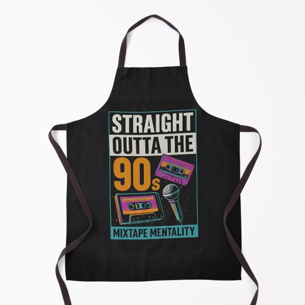 Item preview, Straight Outta the 90s – Mixtape Mentality Retro Hip-Hop Design | Cassette & Mic Shirt designed and sold by Laugh & Rewind .