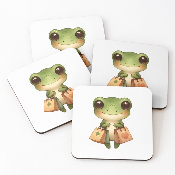 Item preview, Watercolor Frog with Shopping Bags, Cottagecore Froggy on a Day Out designed and sold by Adorablehaunts.