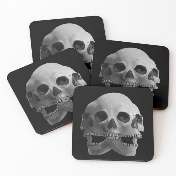 Item preview, Gray Triple Skull Pattern  designed and sold by saltjart.