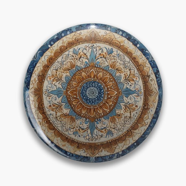 Item preview, Mandala beige blue designed and sold by In-Spirit24.