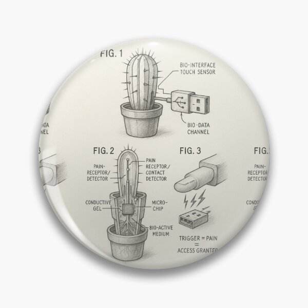Item preview, Cactus USB Drive – Retro Tech Patent Sketch designed and sold by nvrprooo.