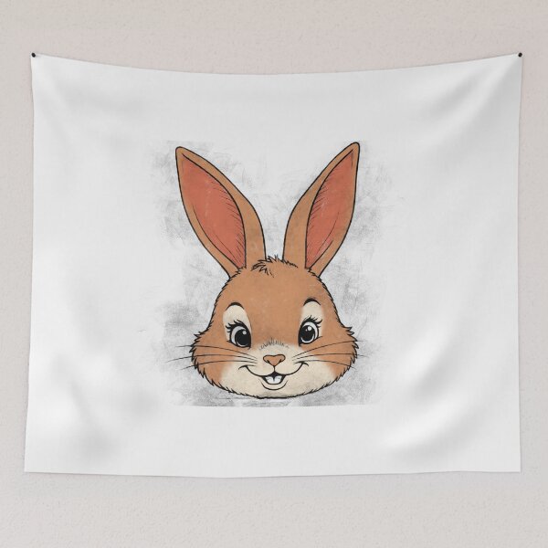 Item preview, Adorable Cartoon Rabbit Illustration with Whimsical and Expressive Features designed and sold by sigoisette.