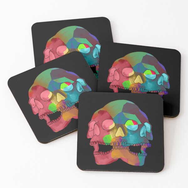 Item preview, Neon Colorful Triple Skull Pattern  designed and sold by saltjart.