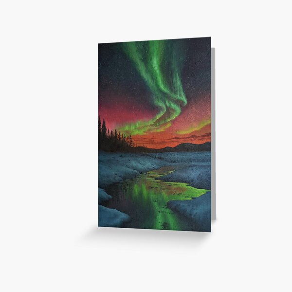 Item preview, Northern Lights painting Aurora Borealis Poster Wall Hanging Wall Art Room Decor Art Poster designed and sold by SuvosArtStore.