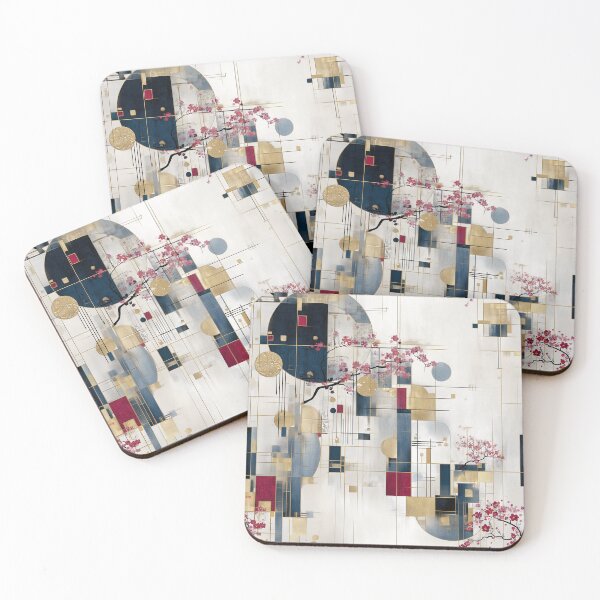 Item preview, Sakura Geometry – Elegant Japanese Abstract Floral Pattern designed and sold by Moisky Patterns.