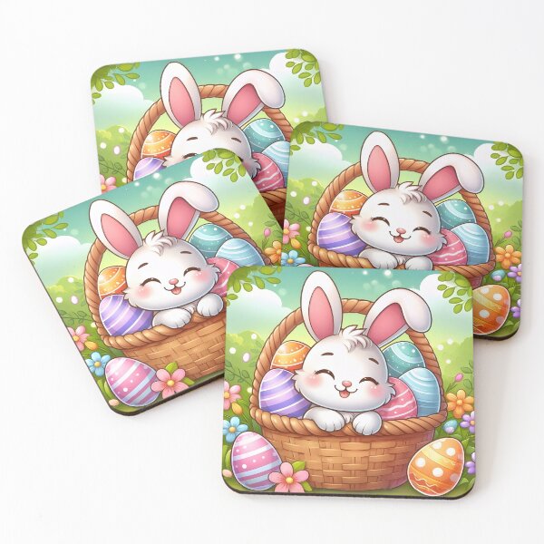Item preview, Smiling Easter bunny in a garden No.1 designed and sold by DreamagineArtDesign.