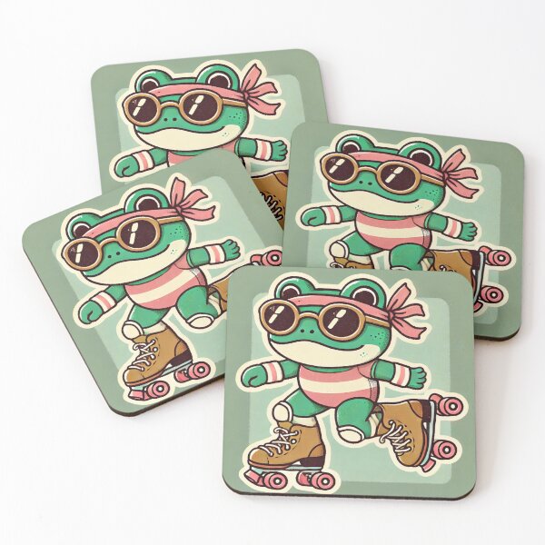 Item preview, Retro Roller Frog – Vibez à Roulettes designed and sold by GalenaDeco.