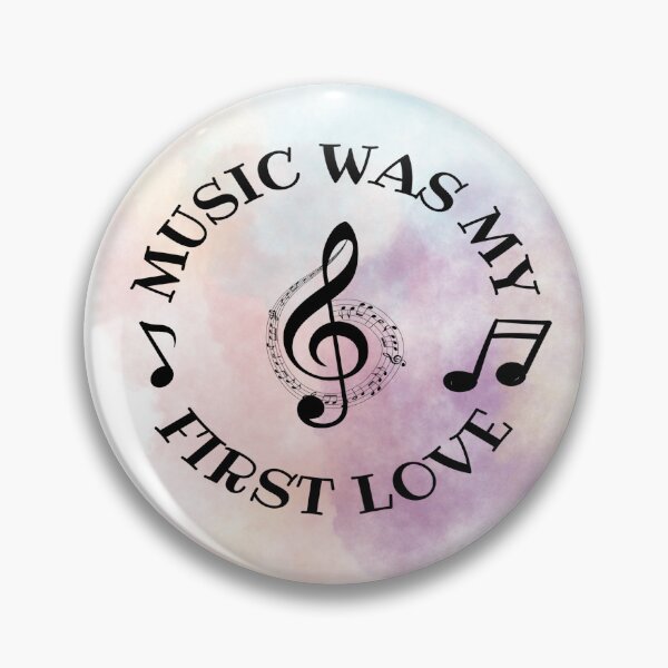 Item preview, Music was my first love - treble clef with notes black designed and sold by LiskoDesign.