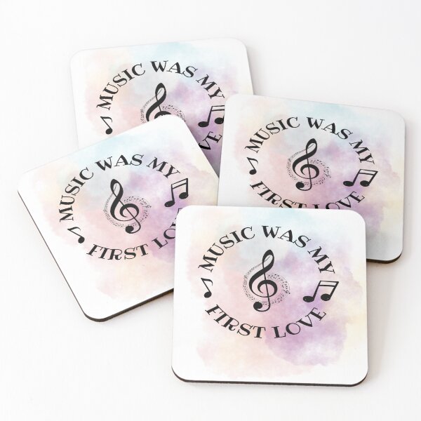 Item preview, Music was my first love - treble clef with notes black designed and sold by LiskoDesign.