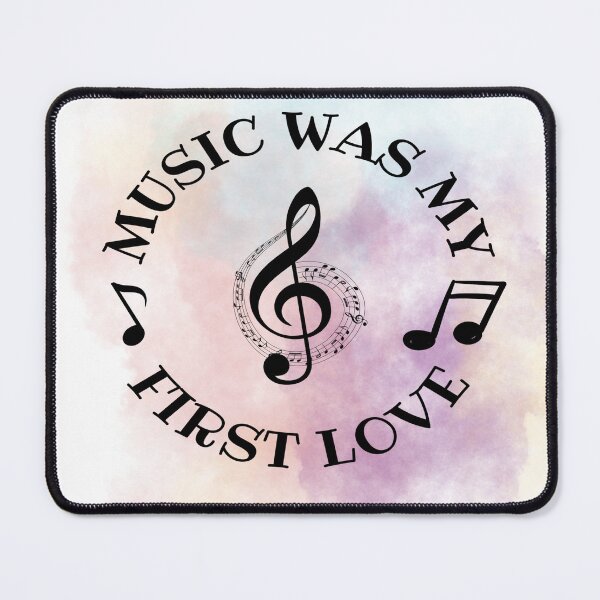 Item preview, Music was my first love - treble clef with notes black designed and sold by LiskoDesign.