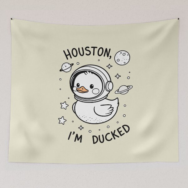 Item preview, Houston, I Am Ducked – Space Gag designed and sold by ApriNoeScor.