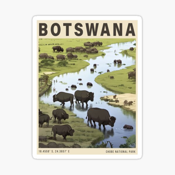 Vista previa del artículo con la obra «Botsuana», diseñado y vendido por RetroTraveler.